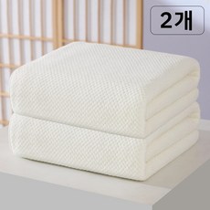 베랄롤 호텔 대형 비치 바스타올 샤워타올 40수 극세사 비치타월 목욕타올 고흡수력 속건 수건1.4*0.7M, 2개, 크림화이트