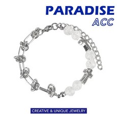 PARADISE 爆裂珠十字架手鍊，316L醫療鋼，荊棘打結拼接，高級感設計，時尚配件, 1個, 爆裂珠款:18CM+4CM