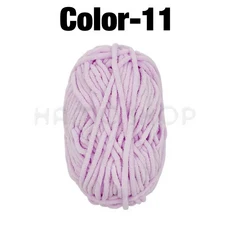 50g/볼 아이스 스트라이프 라인 얀 울 코튼 니팅 소프트 셔닐 수제 담요 두꺼운 실, 12 Color 11