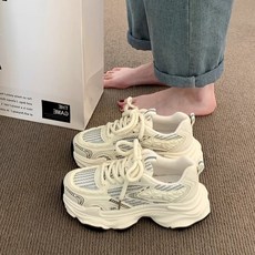 여성 봄 라운드토 통기성 메쉬 캐주얼 데일리 슈즈