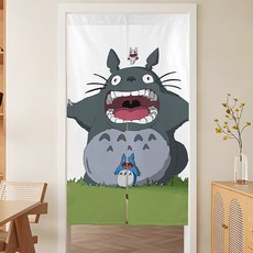 캐릭터 방문 가림막 커튼 선반 창문 가리개 커튼 다용도 주방 가림막 린넨 화장실문 분리형 도어 커튼 커튼봉 세트