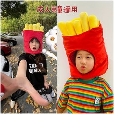 薯條造型角色扮演頭飾 成人兒童適用, 薯條頭套, 1個