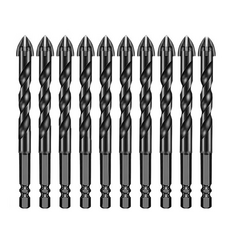 德國鎢鋼霸王鑽頭 四刃六角柄鑽尾 適用磁磚玻璃混凝土大理石電鑽鑽頭, 1個, 3mm霸王鑽