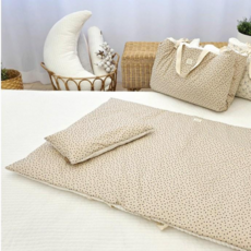 제이제나 유아 낮잠 패드 베개 세트 분리형 커버, 네이버 플라워_인견