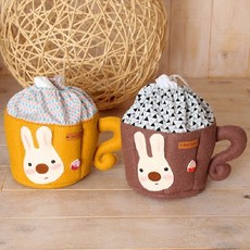 티타임 롤휴지케이스 펠트박스 핸드메이드 교구, 브라운, 1개