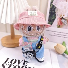 팝마트 라부부 인형옷 액세서리 신발 가방, 파랑바지+핑크세트(아기 포함)