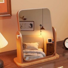 PETTOO 가정용 탁상 화장대 거울, 목색