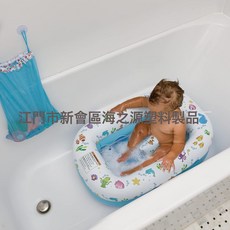PVC充氣嬰兒浴盆 兒童充氣洗澡盆新生寶寶洗澡浴盆 充氣水池, 白色:1個