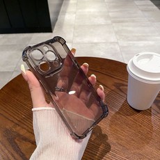 適用iPhone系列透明四角防摔太空保護殼