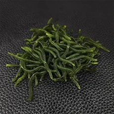 갈고리가 달린 부드러운 실리콘 낚시 미끼 100개 생체 모방 구더기 및 지렁이 이중 형태 미끼 담수/염수 농어 낚시를 위한 실물과 같은 인공 벌레, 04 White