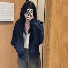 Asure 여성후드집업 맨투맨 베이직 크롭티 블레이저