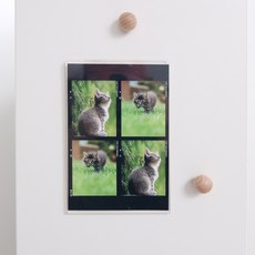 케이트가든 자체제작 인생사진 네컷액자 투명 아크릴 냉장고 액자 붙이는 자석액자 현관문, 2개