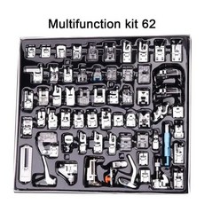 11-82 개/대 Brother Singer Kit Braiding Blind Stitch OverLock 지퍼 눈금자 부품 용 재봉틀 노루발 프레스, 06 Press foot 62pcs