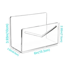 1Pc 아크릴 오피스 데스크탑 스토리지 랙 클리어/블랙 메일 편지 정리 파일 봉투 홀더, 02 공간, 1개