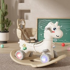 兒童搖搖馬木馬二合一玩具, 棕色天馬單靠背, 1個