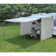 캠핑카 어닝텐트 쉘터 RV 차박 차량용 야외 캠핑 차양, 단일 사이즈, 블랙 고무 커버 2.6m