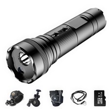 RUNHome FHD 손전등 액션캠 자전거 오토바이 블랙박스 10시간, 블랙, 32GB 메모리