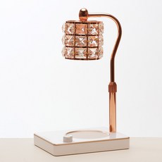 캔들백화점 불빛조절 높이조절워머 스퀘어 롱 크리스탈 루시드캔들워머, 로즈골드(화이트)