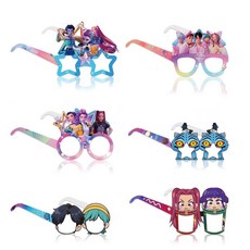 熱賣 獵魔女團派對紙質眼鏡裝飾Demon Hunters派對拍照眼鏡氛圍道具, 1個, 6款12件