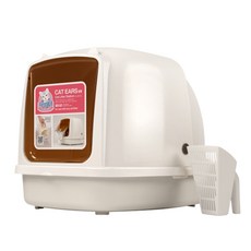 CATIDEA 貓樂適 大貓耳朵 超大尺寸 全罩式貓砂盆，防臭防濺，加大空間, 1個, L號