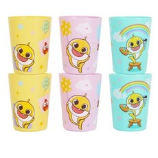 아이조움 아동용 아기상어 큐티컵 200ml 3종 x 2p 세트, 핑크, 옐로우, 민트, 1세트