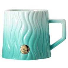 스타벅스 웨이브 엠보싱 머그컵 11179927 440ml, 그린, 1개