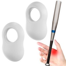 AISHAIDO 프로 타자용 야구 엄지 가드 2팩 타자 훈련 보조 도구 및 소프트볼 배팅 그립 액세서리 장비 배트 스팅 감소 - 블랙 색상 277487, 화이트