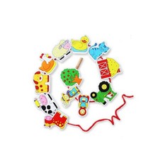 눈 손 협응력발달 가축 블럭 원목실꿰기 취미 게임 장식품 빌딩