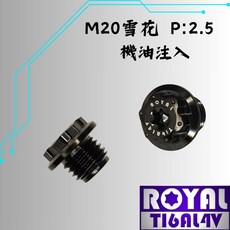 【瘋螺絲】ROYAL 鈦合金螺絲 M20*15F P2.5 雪花頭 64鈦 出貨附發票, 1個, 帝王黑