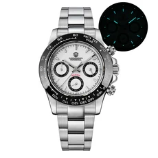 Watchdives WD16500 시계 VK63 쿼츠 무브먼트 크로노그래프 사파이어 세라믹 베젤 야광 방수