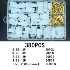B 380pcs 電線連接器 2P/3P/4P/6P 端子高品質塑料外殼連接器 用於汽車揚聲器和接線 帶公母端, 1個, 380 個端子
