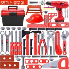 SUUNI 아동 소꿉장난감 나사못이 나사를 죄다 모의 수리. 전기 드릴 소년 소꿉놀이 공구함 세트, 1개, 붉은색