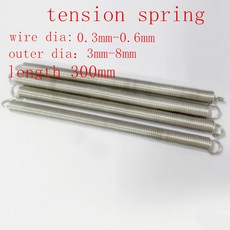 토션스프링 스프링팜 1Pcs 300mm 0.3mm 0.4mm 0.5mm 0.6mm 0.8mm 1.0mm 듀얼 후크 긴 확장 인장 스프링 304 스테인레스 와이어 직경, [00] stainless steel, [00] 0.4X4X300mm