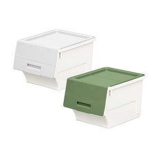 리빙앤트리 리빙 펠리컨박스 중형 44L 2P, 아이보리1개+그린1개, 2개