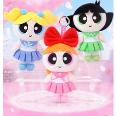 飛天小女警娃娃吊飾 可愛卡通玩偶 包包吊飾 鑰匙圈 生日禮物, JK少女裝扮一套, 1個