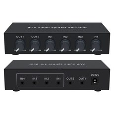 AUX 音頻分配器 4進2出, 1個, 40-065-04