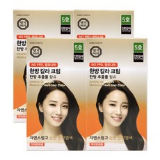 댕기머리 한방칼라크림 새치염색약 약국판매용 - 03176, 진한갈색(5호), 4개
