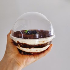 원형 PET 티라미수 용기 일회용 보틀케이크 50개입 500ml 도시락케이크, 50개