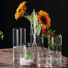 [ON디자인] 원통 유리 화병 12x30cm 인테리어화병