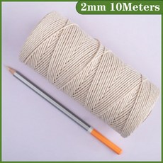 노끈 포장 공예 자연 빈티지 황마 로프 문자열 123456810mm 꼬기 리본 바느질 세공 홈, 마크라메 코드 2mm 10m, macrame cord 2mm 10M