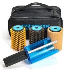 XCMAN Ski Roto 브러시 키트 100mm 길이-나일론 말털 코르크 손잡이 및 안전 쉴드/후드가 있는 차축 320358 4421940884