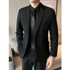 남자블랙정장 자켓 바지 세미 셋업 양복 수트 면접 09 블랙 수트 단품