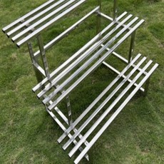 철제 화분 스탠드 다단식 베란다 거실 인테리어 수납 화분선반 야외 장식용 높은화분받침대, 1단, 두겹 두껍게 길이 50cm