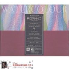 Fabriano法比亞諾 Watercolor冷壓無酸中粗紋水彩本，20張200g，適合水彩愛好者，創作更具藝術感, 1個, 18 * 24 cm