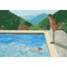 DIY 데이비드호크니 수영장 명화 그리기 팝아트 유화 그리기, A 셀프페인팅, 50 x 70, 페인트재료, 1개