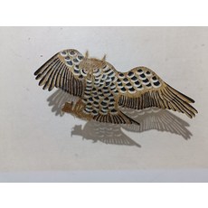 手工皮影 貓頭鷹 牛皮雕刻擺飾 收藏品, 如圖所示, 1個