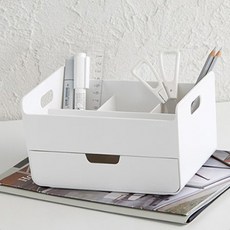 책상 수첩 볼펜 사무용품 보관 수납 서랍 정리함 2단, 코발트 그린