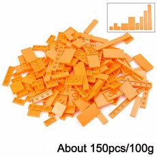 미니 블럭 도시건물 가게 조립 미니어처 150PCS 도시 얇은 다색 DIY 모델 빌딩 블록 장난감 부품 대량 피규어 교육 선물, [08] orange-150Pcs