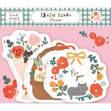 莫莫日貨 日本製 古川紙工 2021冬季限定 美濃和紙造型信封信紙組 (共3款), 1個, 02.花朵與貓咪