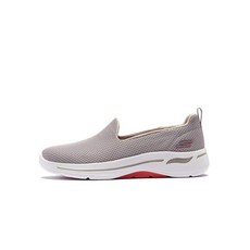 Skechers 여성용 고워크 아치 핏 그레이트풀 스니커즈 네이비/화이트, 10, 회갈색/산호